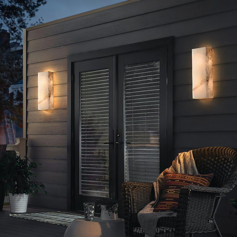 Rectangular Alabaster Wall Sconce-DWHOME