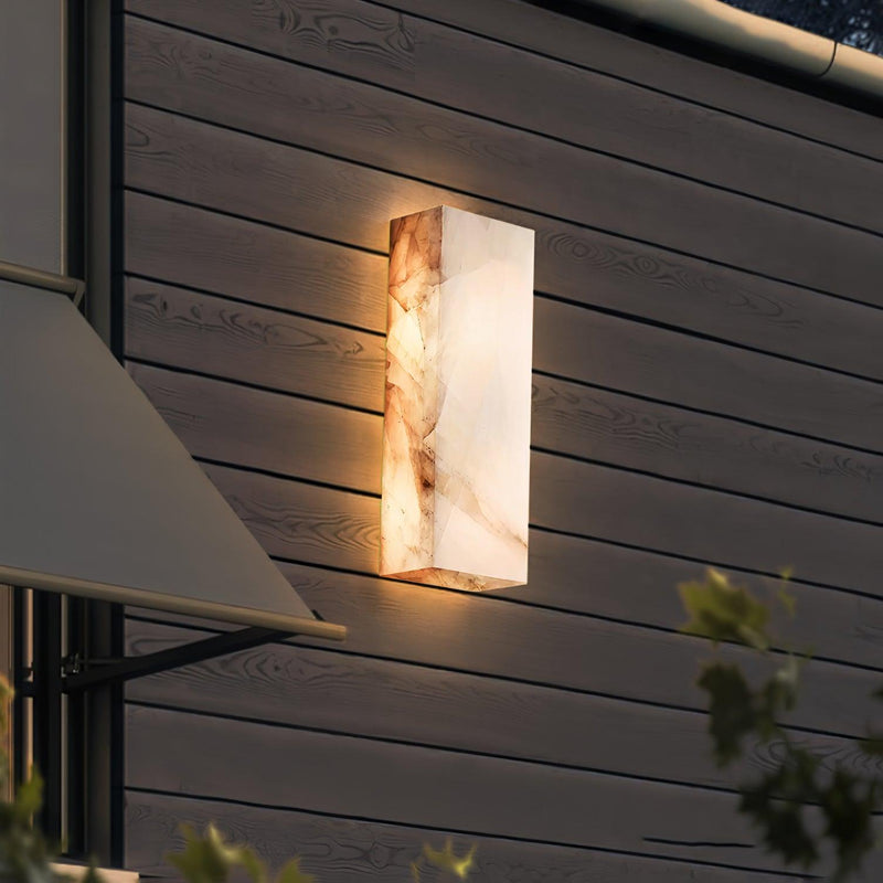 Rectangular Alabaster Wall Sconce-DWHOME