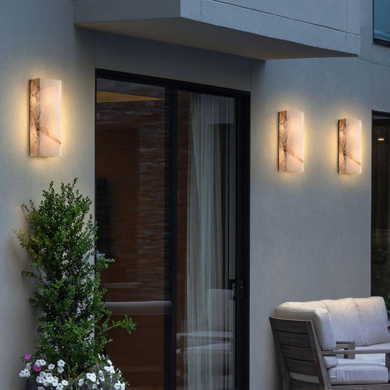 Rectangular Alabaster Wall Sconce-DWHOME