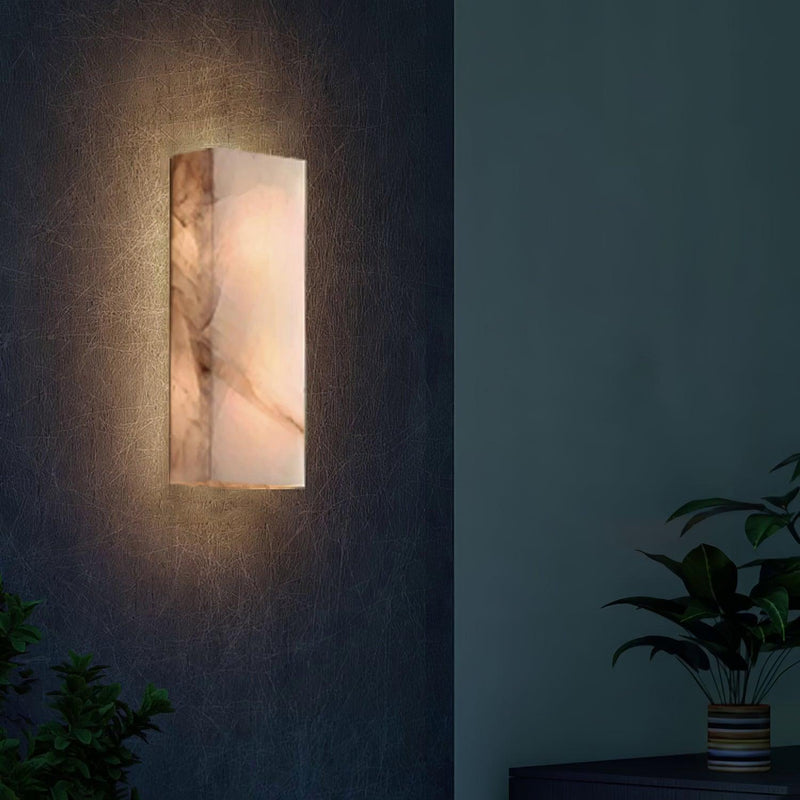 Rectangular Alabaster Wall Sconce-DWHOME