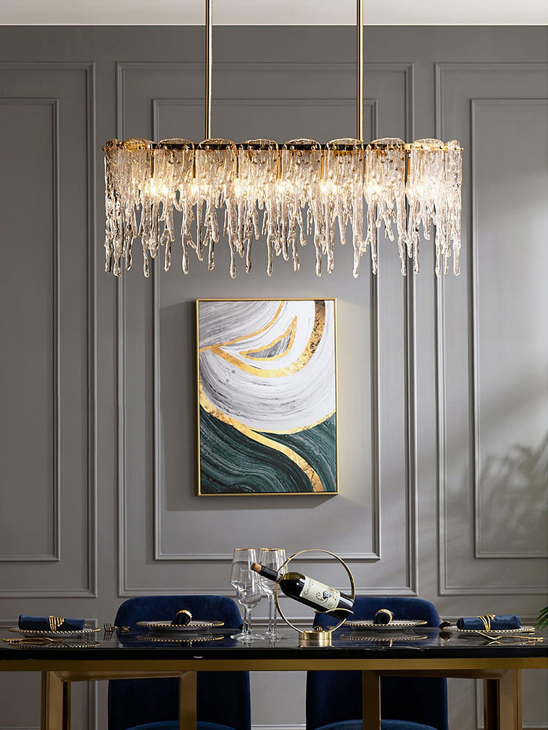 Rectangular Icicle Glass Chandelier-DWHOME