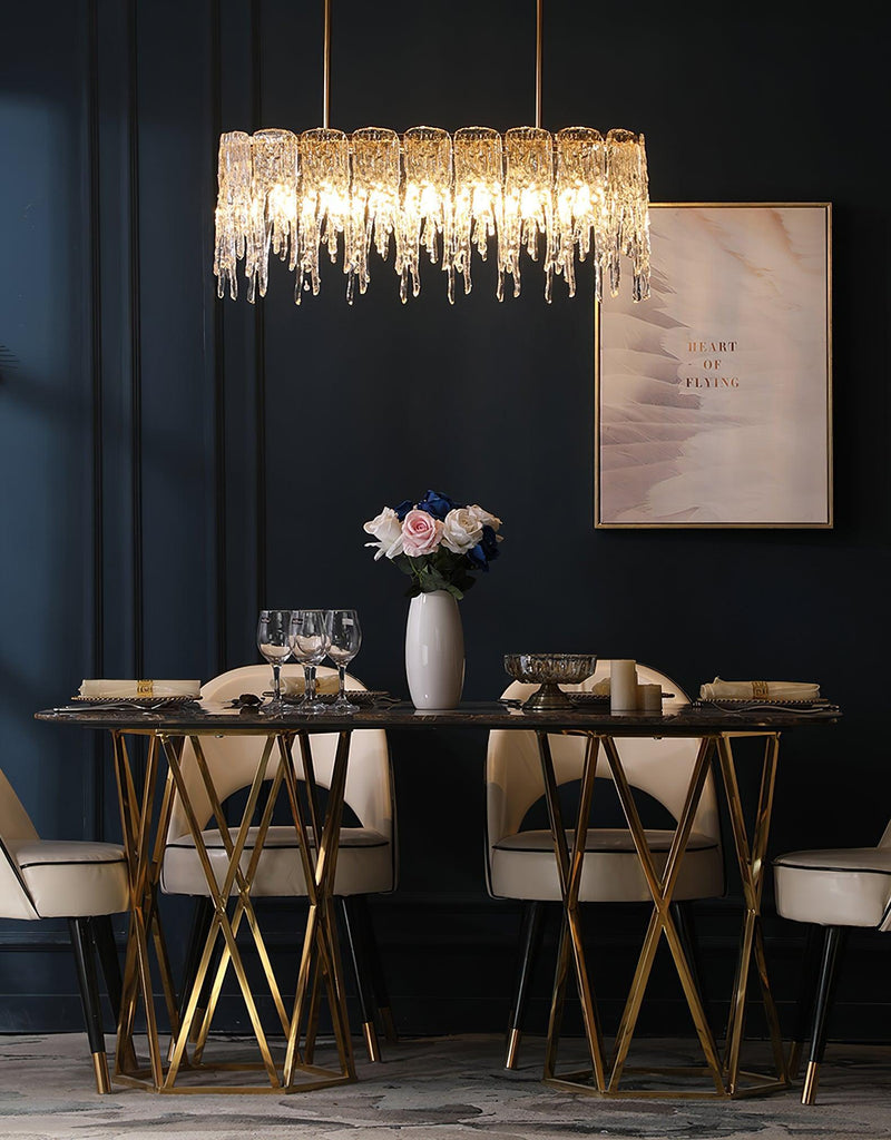 Rectangular Icicle Glass Chandelier-DWHOME
