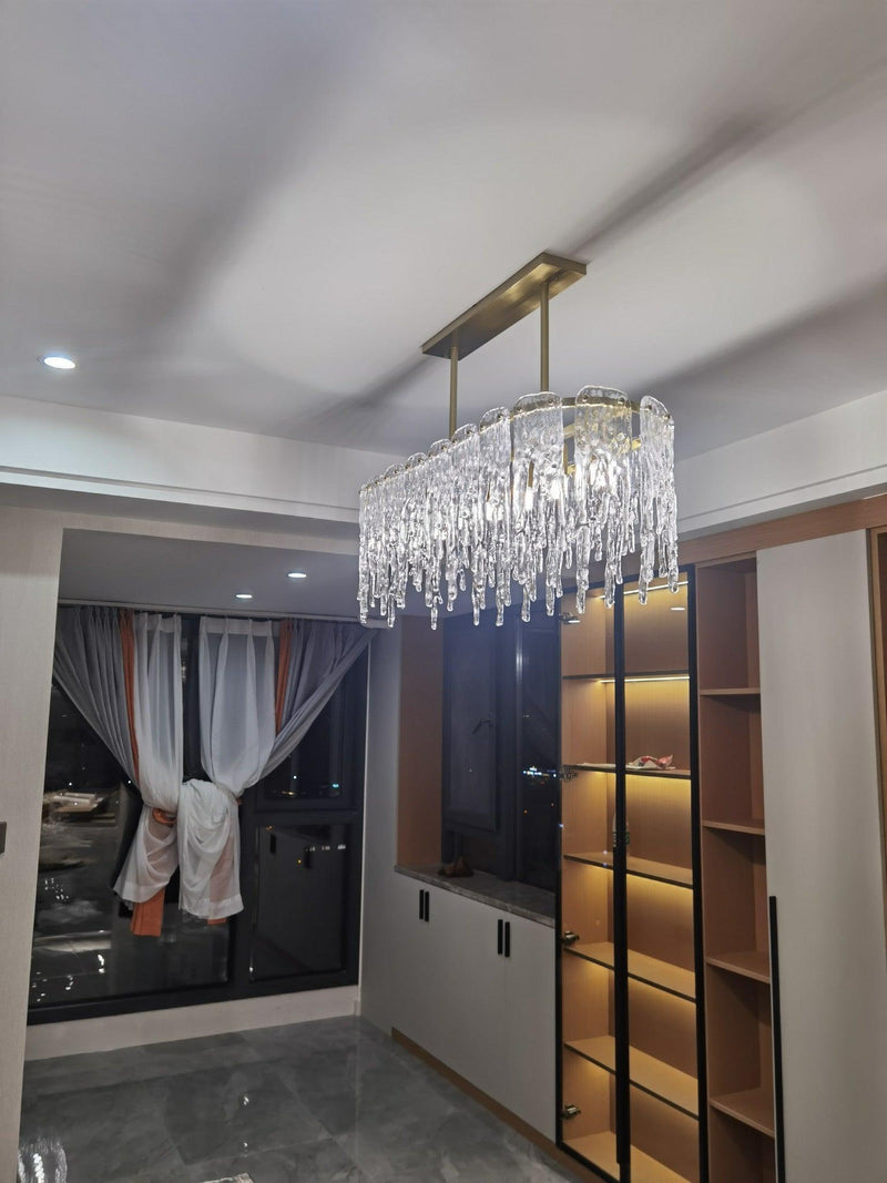 Rectangular Icicle Glass Chandelier-DWHOME