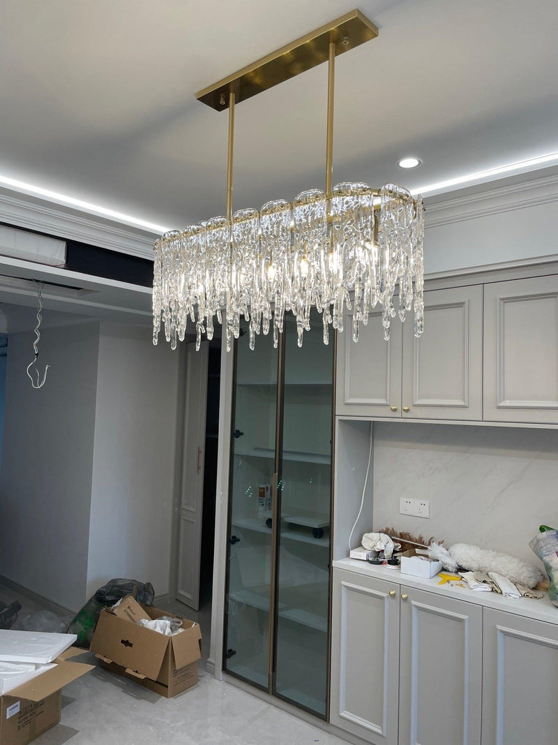 Rectangular Icicle Glass Chandelier-DWHOME