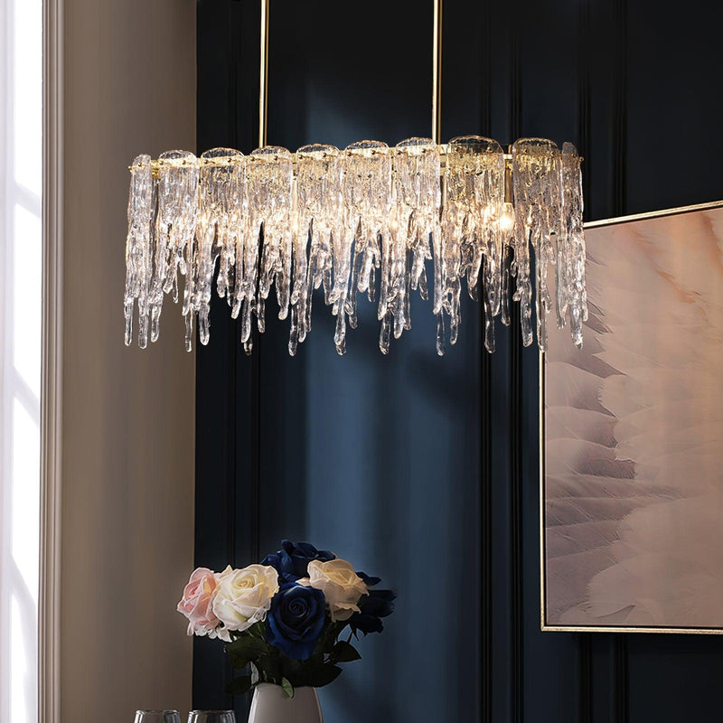 Rectangular Icicle Glass Chandelier-DWHOME