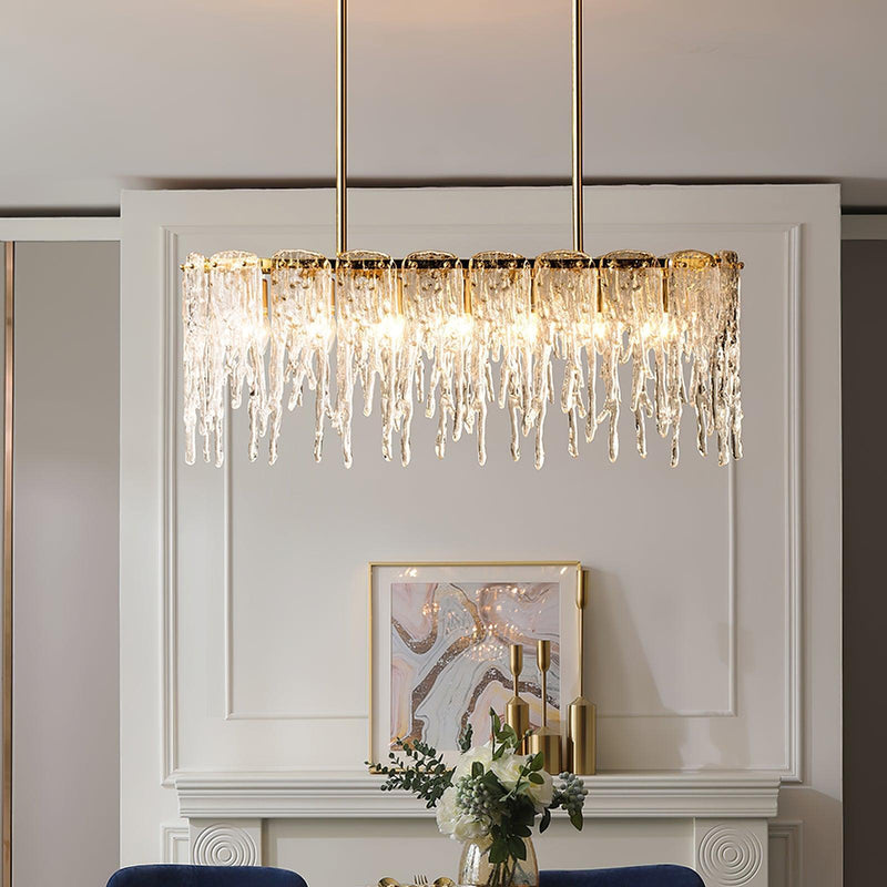Rectangular Icicle Glass Chandelier-DWHOME