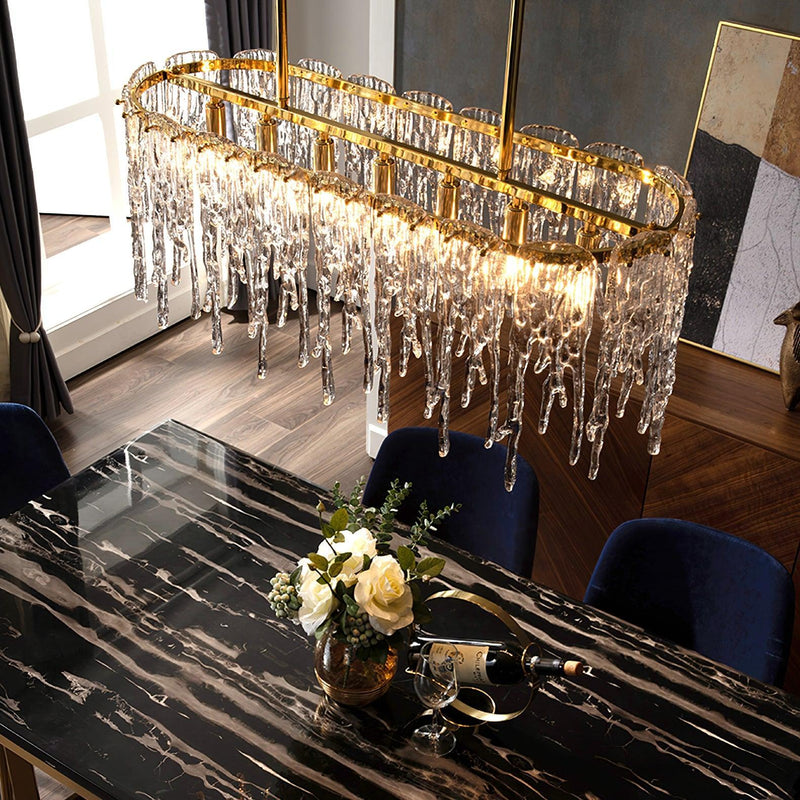 Rectangular Icicle Glass Chandelier-DWHOME