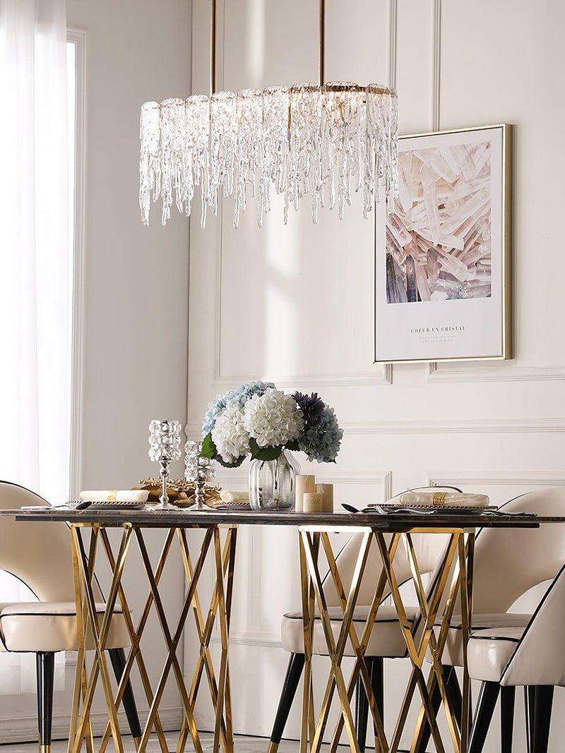 Rectangular Icicle Glass Chandelier-DWHOME