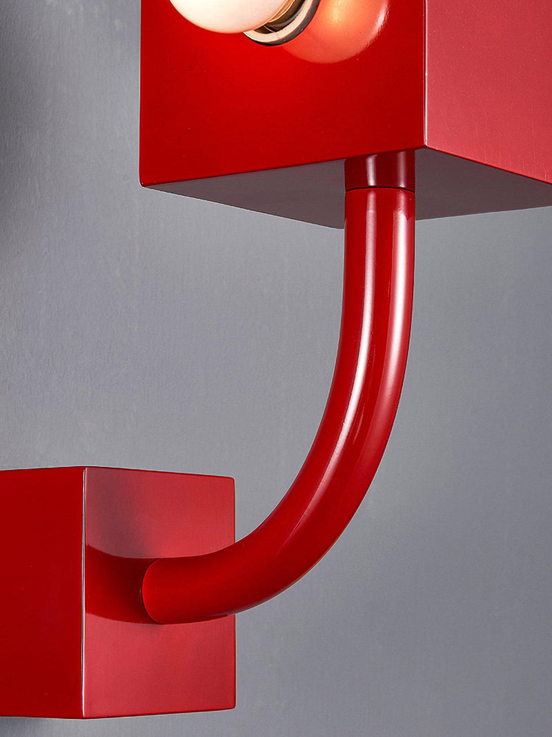 Red Cube Wall Lamp-DWHOME