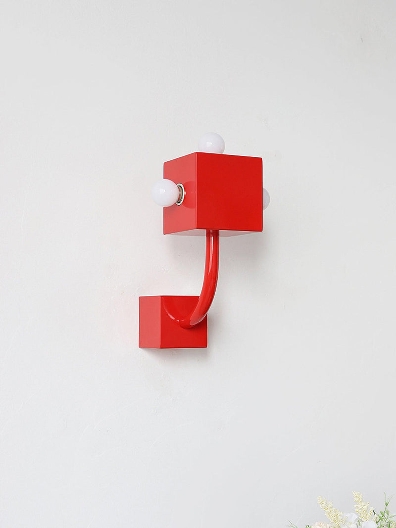 Red Cube Wall Lamp-DWHOME