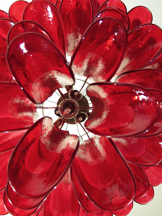 Red Glass Murano Petals Chandelier - DWHOME