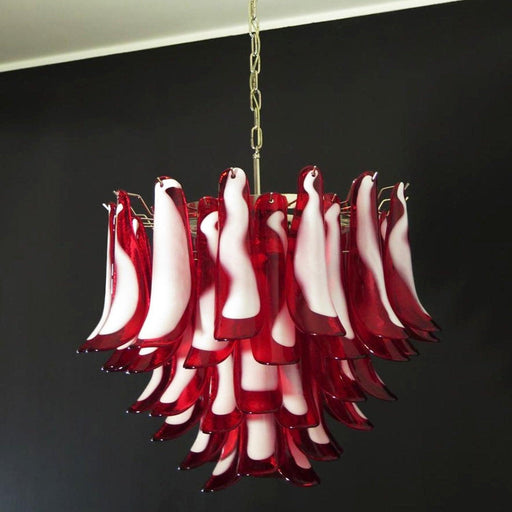 Red Glass Murano Petals Chandelier - DWHOME