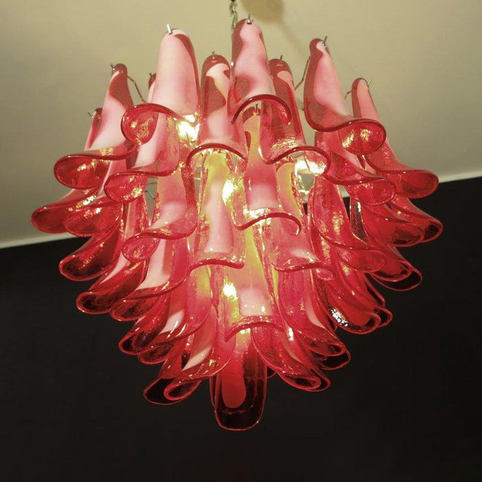 Red Glass Murano Petals Chandelier - DWHOME