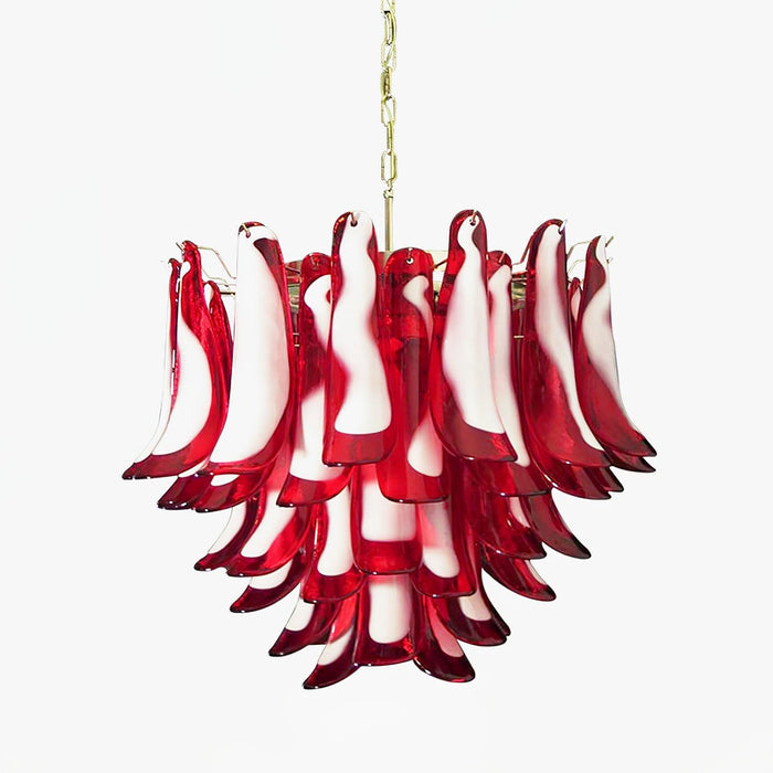 Red Glass Murano Petals Chandelier - DWHOME