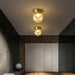 Reeded Globe Flush Ceiling Light-DWHOME