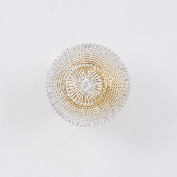 Reeded Globe Flush Ceiling Light-DWHOME