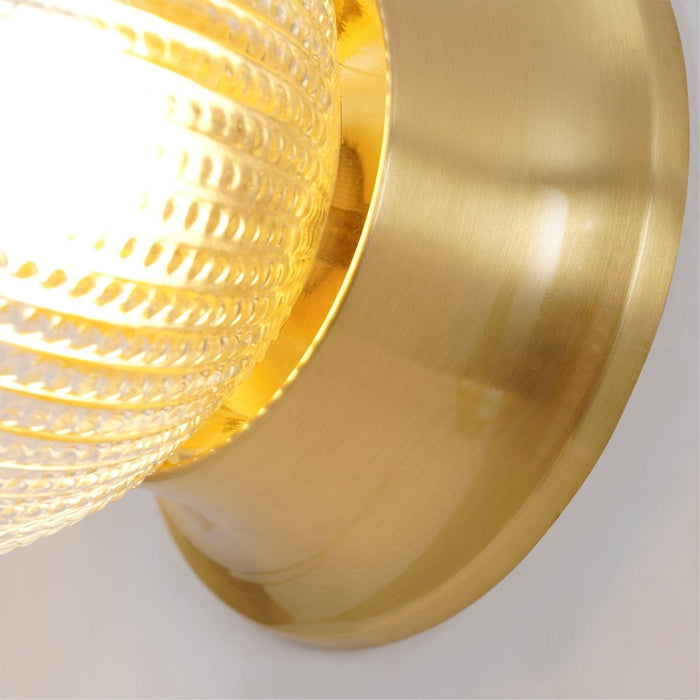 Reeded Globe Flush Ceiling Light-DWHOME
