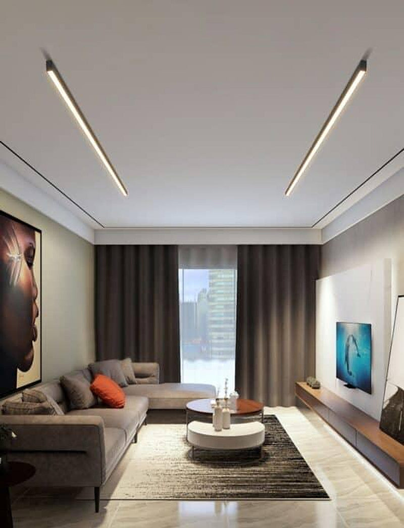 Reetahnna Slim Rectangular Linear Ceiling Lamp-DWHOME