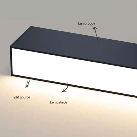 Reetahnna Slim Rectangular Linear Ceiling Lamp.