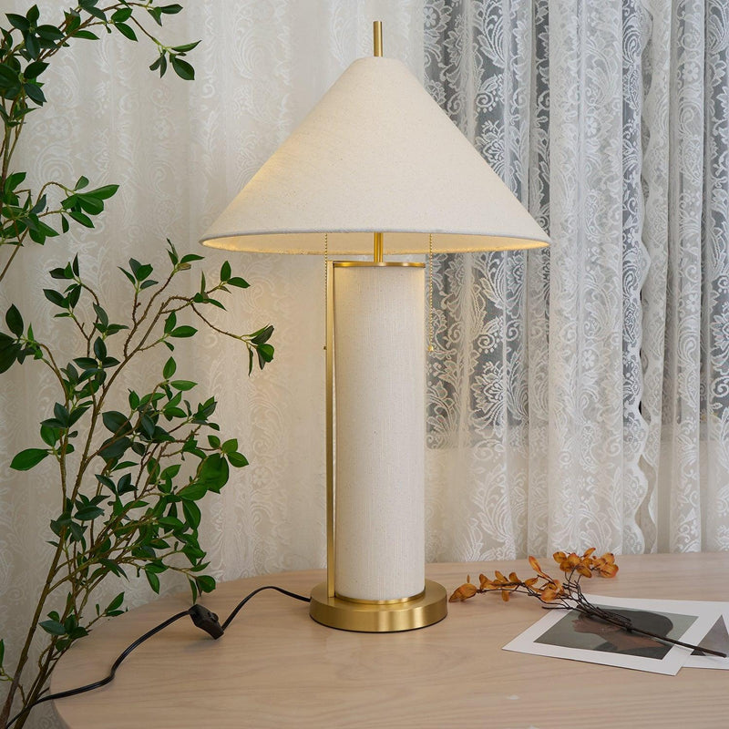 Remi Linen Table Lamp-DWHOME