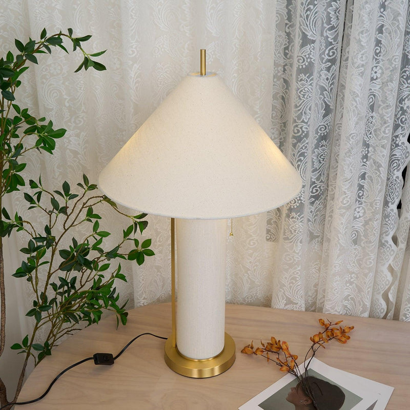 Remi Linen Table Lamp-DWHOME