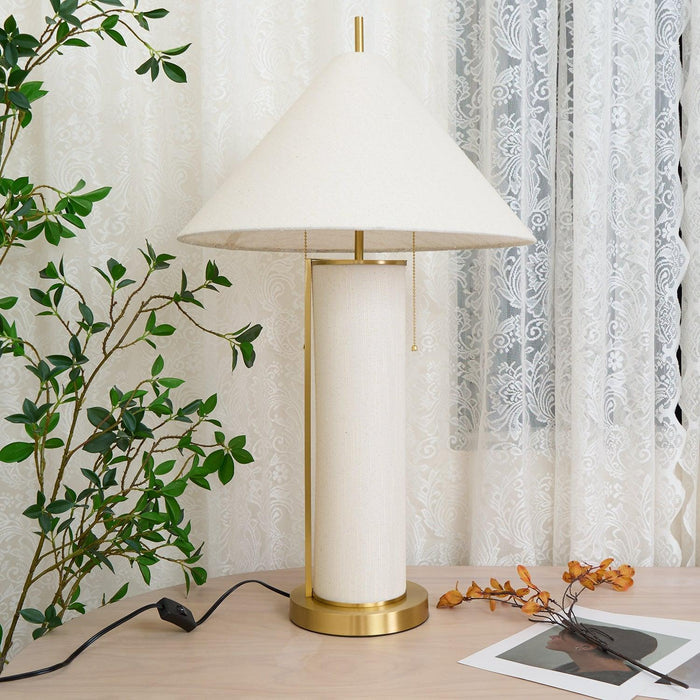Remi Linen Table Lamp-DWHOME