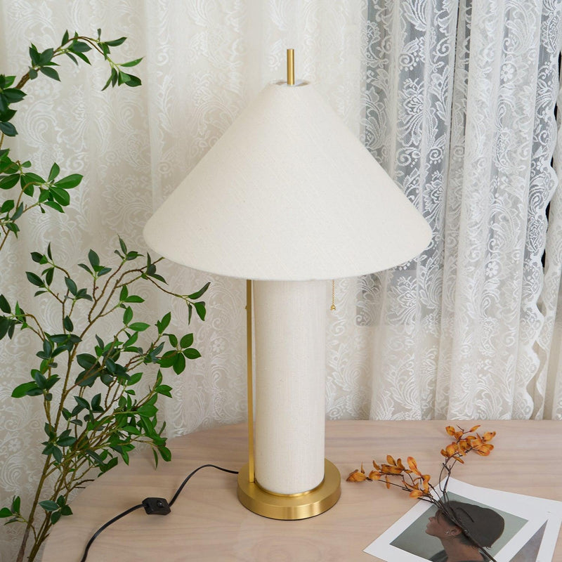Remi Linen Table Lamp-DWHOME