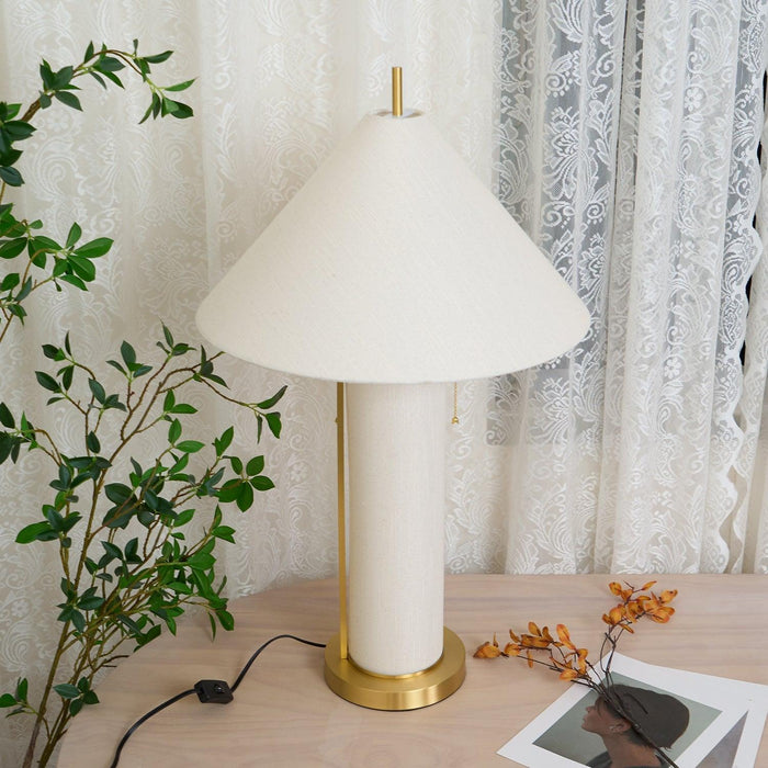 Remi Linen Table Lamp-DWHOME