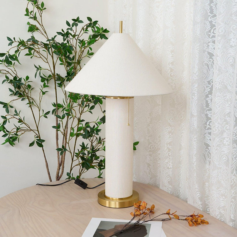 Remi Linen Table Lamp-DWHOME