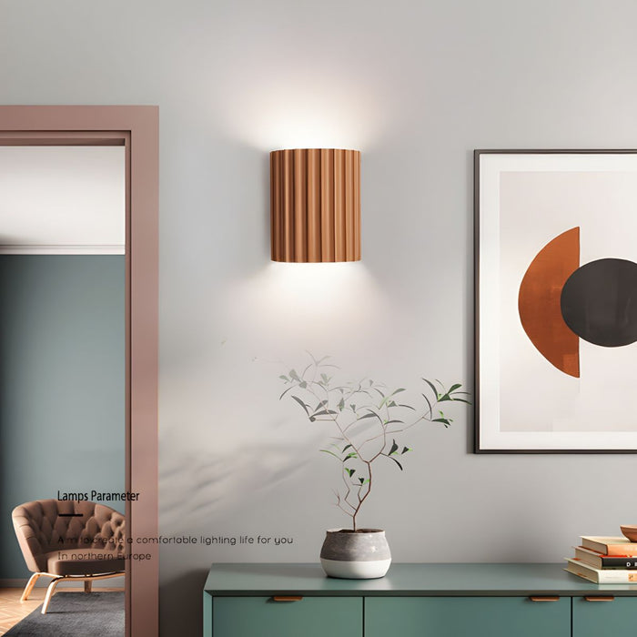 Resin Ribbed Wall Lamp-DWHOME