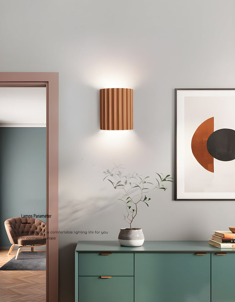 Resin Ribbed Wall Lamp-DWHOME