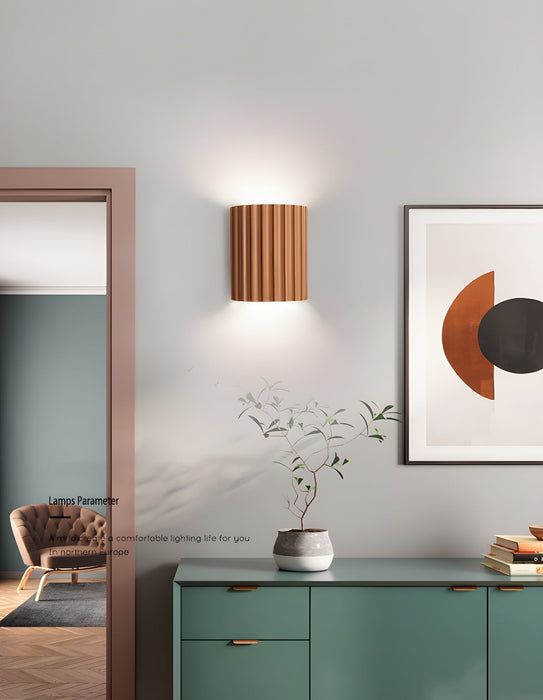 Resin Ribbed Wall Lamp-DWHOME