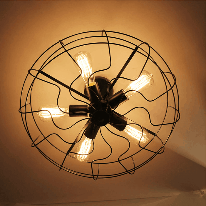 Lars Retro Caged Fan Lamp.