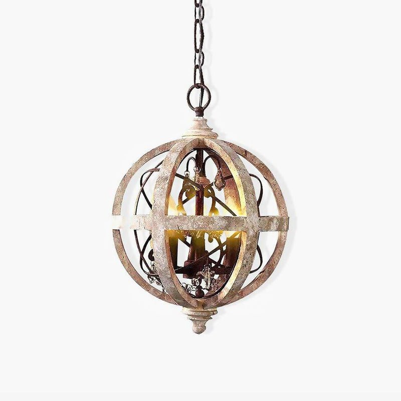 Retro Globe Weathered Chandelier-DWHOME