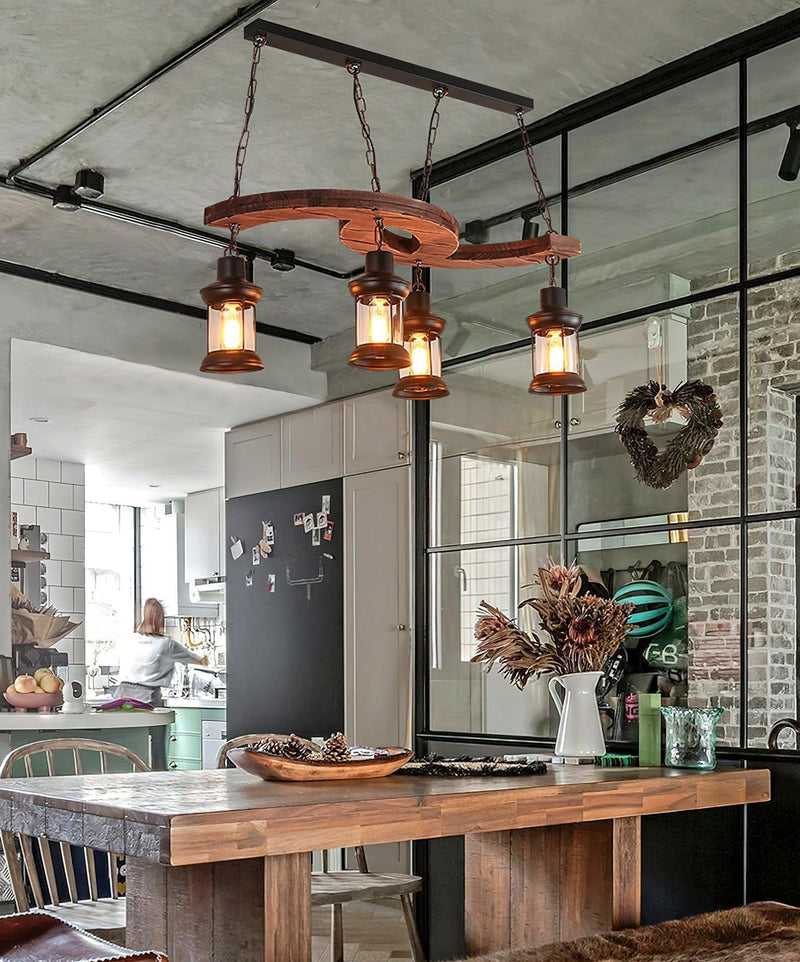 Retro Boat Wood Chandelier-DWHOME