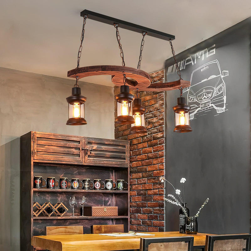 Retro Boat Wood Chandelier-DWHOME