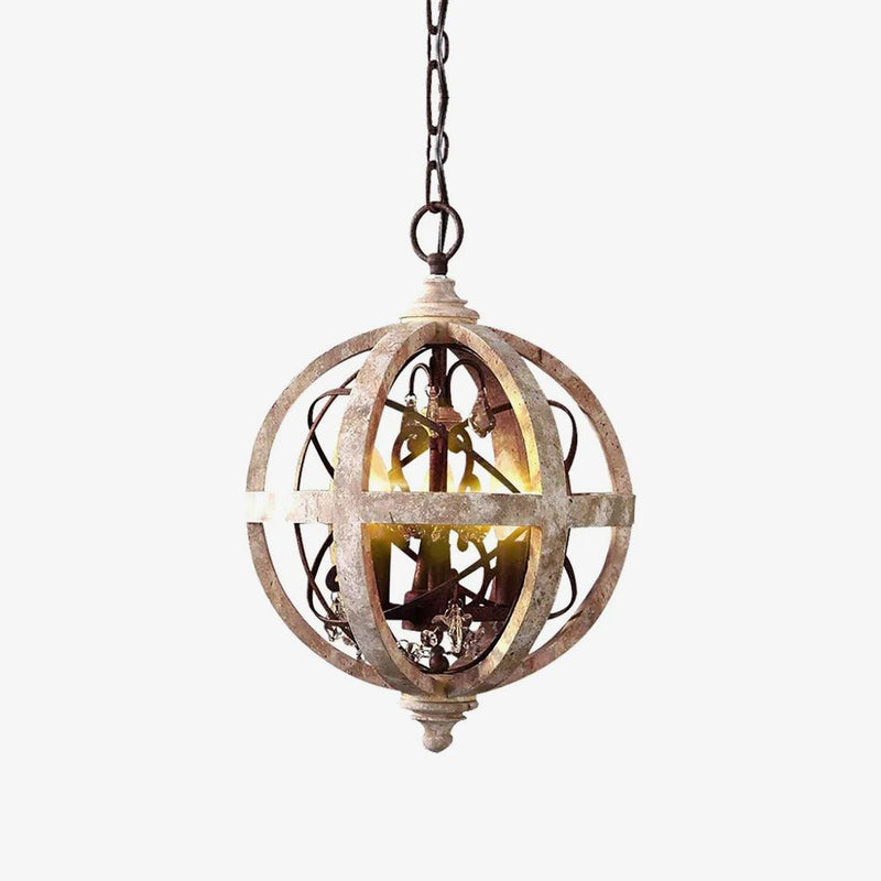 Retro Globe Weathered Chandelier-DWHOME