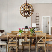 Retro Globe Weathered Chandelier-DWHOME