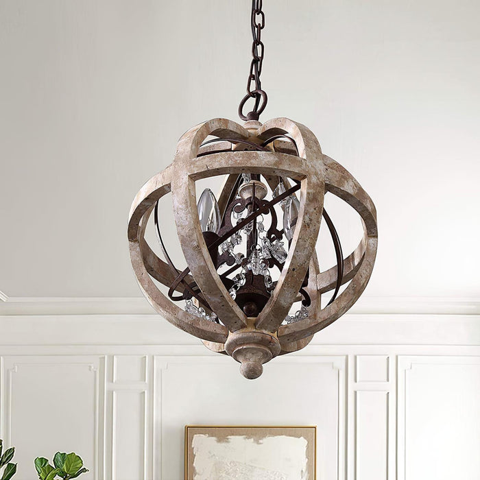 Retro Globe Weathered Chandelier-DWHOME