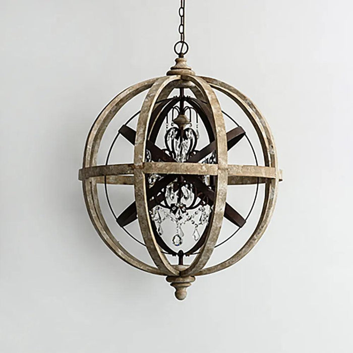 Retro Globe Weathered Chandelier-DWHOME