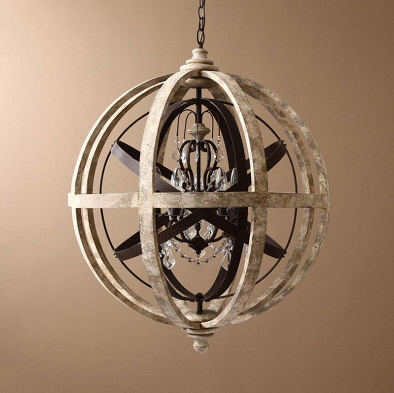 Retro Globe Weathered Chandelier-DWHOME