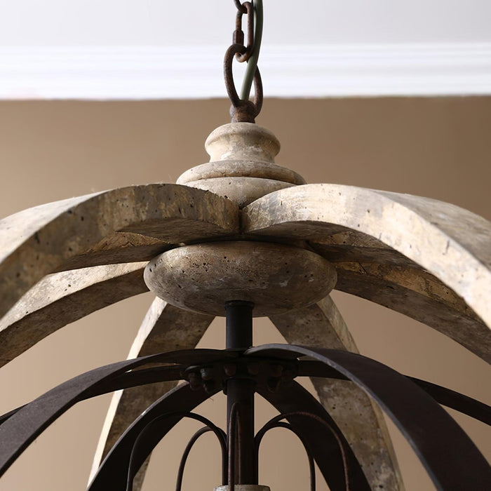 Retro Globe Weathered Chandelier-DWHOME