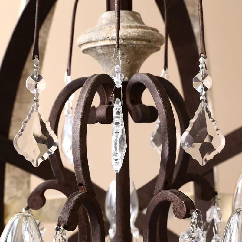 Retro Globe Weathered Chandelier-DWHOME