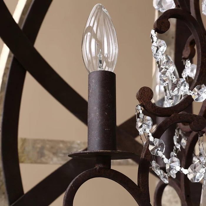 Retro Globe Weathered Chandelier-DWHOME