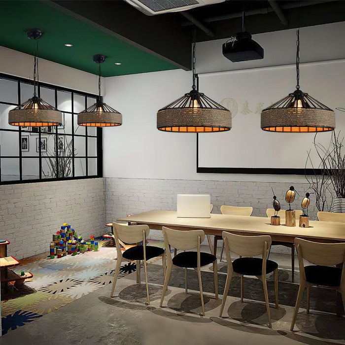 "Lampe suspendue exquise en corde de chanvre rétro - DWHOME"