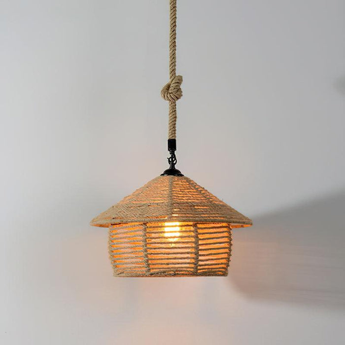 "Lampe suspendue exquise en corde de chanvre rétro - DWHOME"