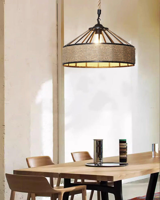 "Lampe suspendue exquise en corde de chanvre rétro - DWHOME"