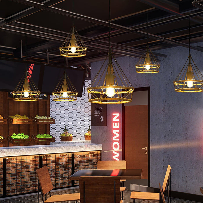 Retro Hemp Rope Interesting Pendant Light-DWHOME