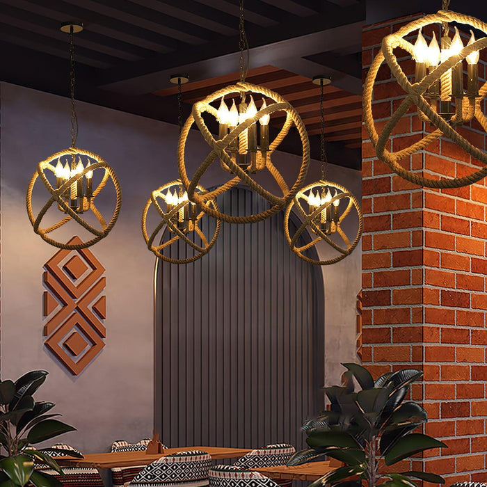 Retro Hemp Rope Interesting Pendant Light-DWHOME