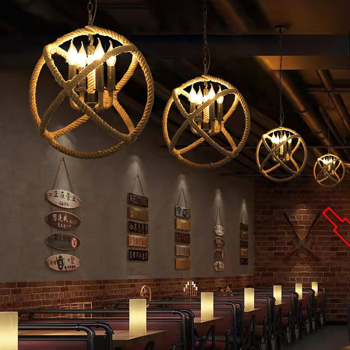 Retro Hemp Rope Interesting Pendant Light-DWHOME